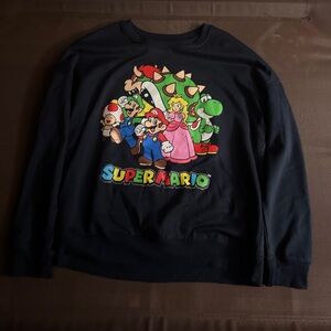 Nintendo Super Mario Navy Crewneck Sweater Small